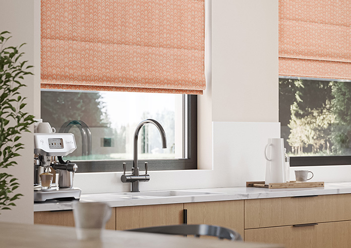Rolling Hills Velvet, Apricot - Motorised Roman Blind - Image 5